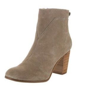 TOMS Women’s Taupe Suede Leather Lunata Bootie